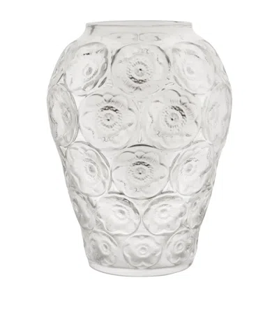 Lalique Crystal Anemones Vase In Transparent