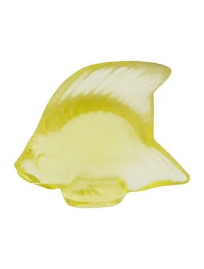 Pre-owned Lalique Crystal Anise Fish Figurine In Green