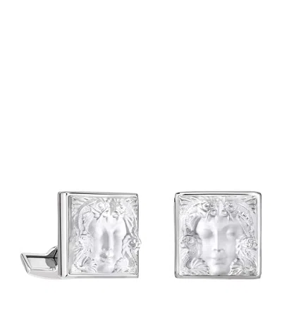 Lalique Crystal Aréthuse Cufflinks In Brown