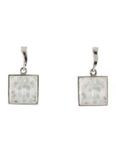 Pre-owned Lalique Crystal Aréthuse Earrings In Multicolor