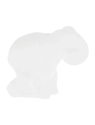 Pre-owned Lalique Crystal Baby Elephant Figurine In Clear