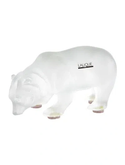 Pre-owned Lalique Crystal Bear Figurine In Clear