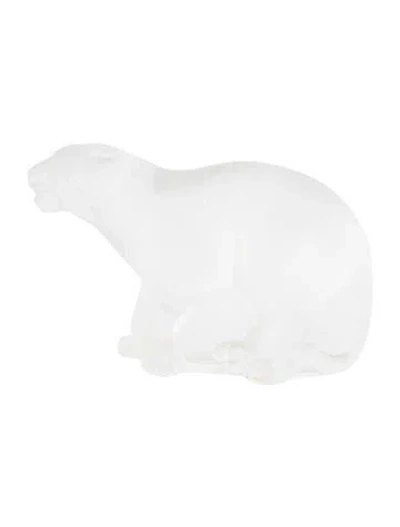 Pre-owned Lalique Crystal Bengal Tiger Figurine In Clear