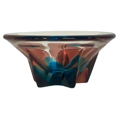 Pre-owned Lalique Crystal Bowl, Art Deco Style, Multicolored Design, France In Black