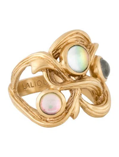 Pre-owned Lalique Crystal Bramble Cocktail Ring In Multicolor