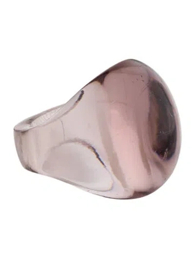 Pre-owned Lalique Crystal Cabochon Cocktail Ring In Multi