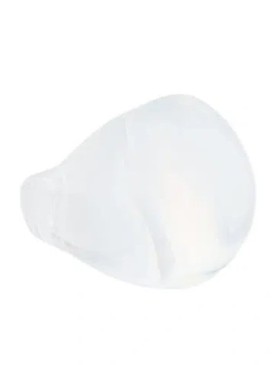 Pre-owned Lalique Crystal Cabochon Cocktail Ring In Multi