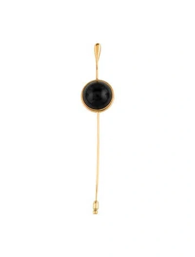Pre-owned Lalique Crystal Cabochon Stick Pin In Black