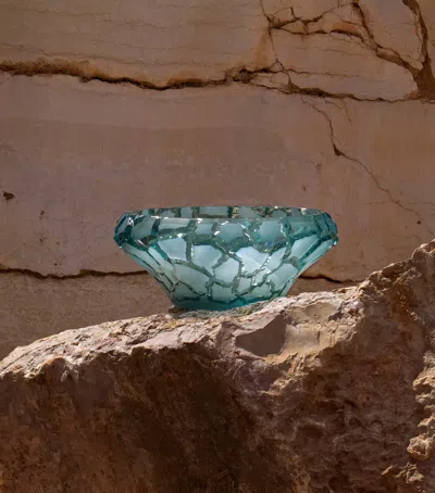 Lalique Crystal Caldera Bowl In Blue