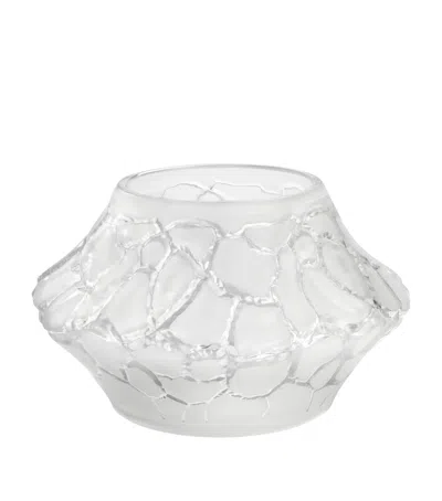 Lalique Crystal Caldera Vase-votive In Transparent