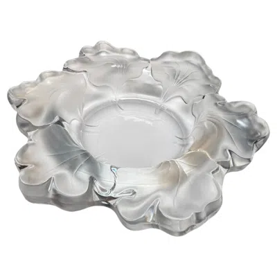 Pre-owned Lalique Crystal Capucines Centerpiece Bowl In Gray