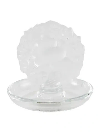 Pre-owned Lalique Crystal Colombe De Paix Pin Tray In Transparent