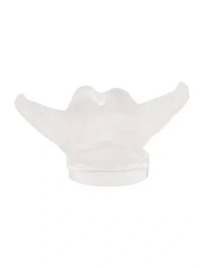 Pre-owned Lalique Crystal Deux Colombes Letter Seal In Clear