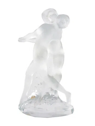 Pre-owned Lalique Crystal Deux Danseuses Figurine In Transparent