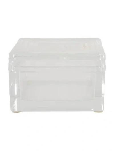 Pre-owned Lalique Crystal Duncan Box In Transparent