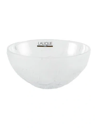 Pre-owned Lalique Crystal Edelweiss Decorative Bowl In Clear