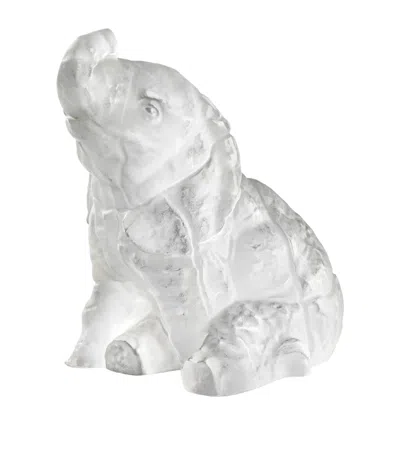 Lalique Crystal Elephant Sculpture In Clear