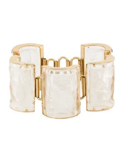 Pre-owned Lalique Crystal Enfants Cherub Link Bracelet, 7.25" In Multi