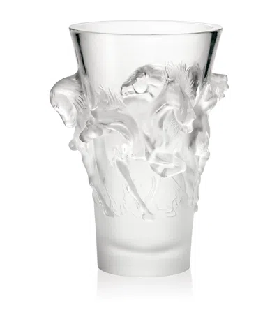Lalique Crystal Equus Vase In Transparent