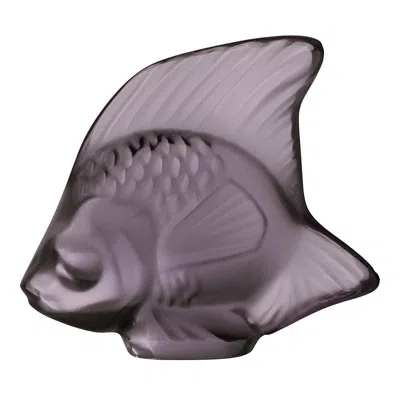 LALIQUE CRYSTAL FISH FIGURE PURPLE