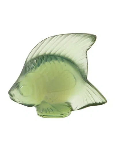 Pre-owned Lalique Crystal Fish Figurine In Blue