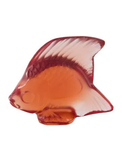 Pre-owned Lalique Crystal Fish Figurine In Brown