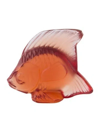 Pre-owned Lalique Crystal Fish Figurine In Brown
