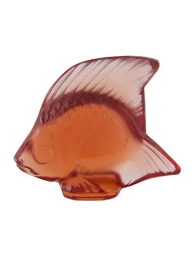 Pre-owned Lalique Crystal Fish Figurine In Brown