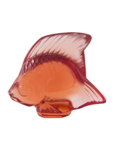 Pre-owned Lalique Crystal Fish Figurine In Brown