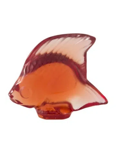 Pre-owned Lalique Crystal Fish Figurine In Brown