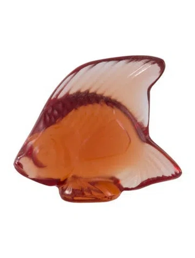 Pre-owned Lalique Crystal Fish Figurine In Brown