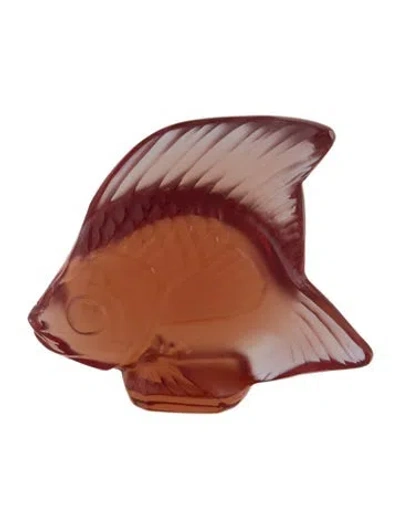 Pre-owned Lalique Crystal Fish Figurine In Brown