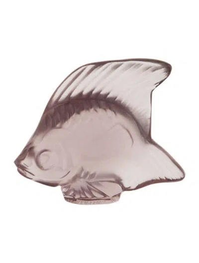Pre-owned Lalique Crystal Fish Figurine In Purple
