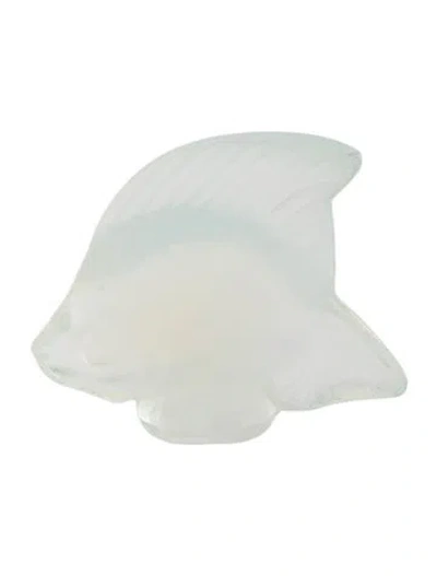 Pre-owned Lalique Crystal Fish Figurine In Transparent