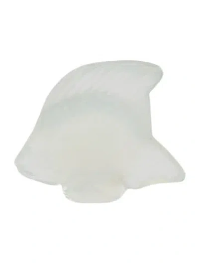 Pre-owned Lalique Crystal Fish Figurine In White