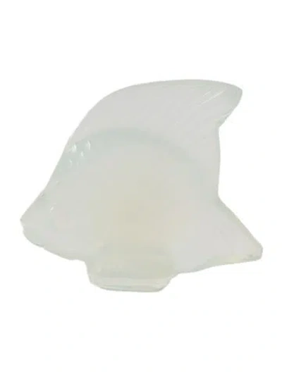 Pre-owned Lalique Crystal Fish Figurine In White