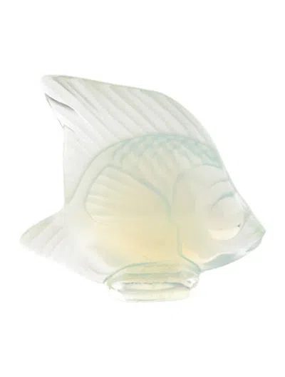 Pre-owned Lalique Crystal Fish Figurine In White