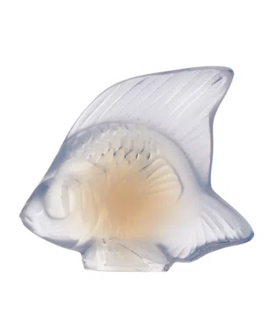 Lalique Crystal Fish Sculpture In Gray