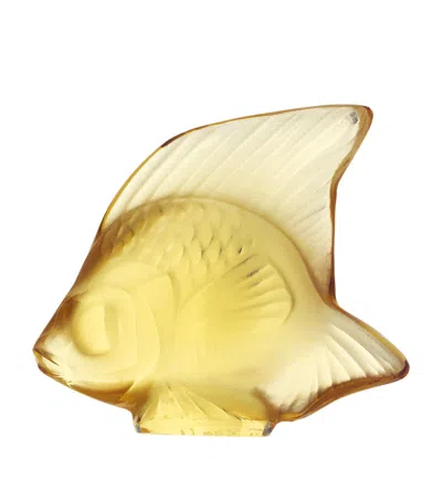 Lalique Crystal Fish Sculpture In Yellow