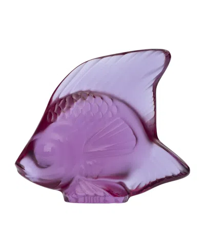 Lalique Crystal Fish Sculpture In Purple