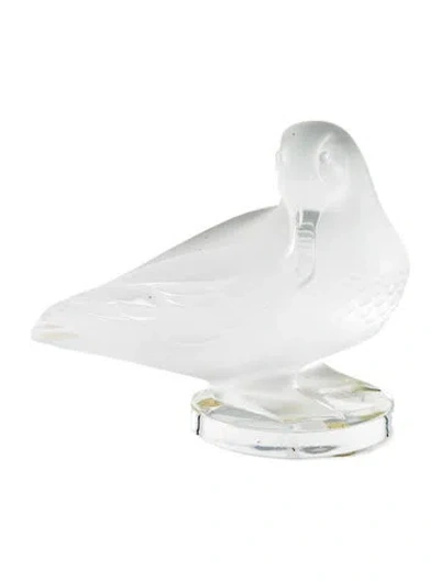 Pre-owned Lalique Crystal Gaetan Duck Figurine In Clear
