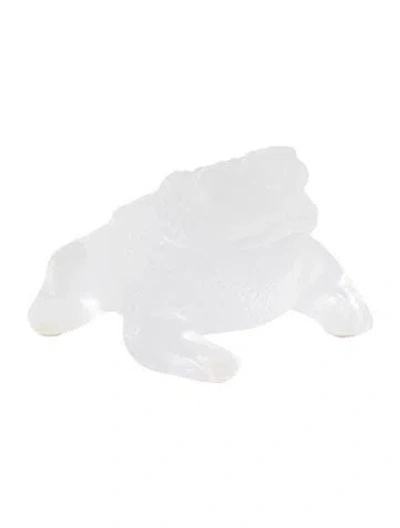 Pre-owned Lalique Crystal Gregoire Toad Figurine In Clear