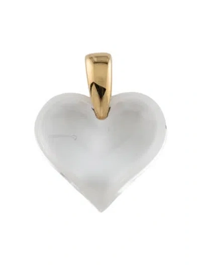 Pre-owned Lalique Crystal Heart Pendant In Multi