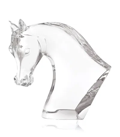 Lalique Crystal Horse Head Sculpture In Transparent