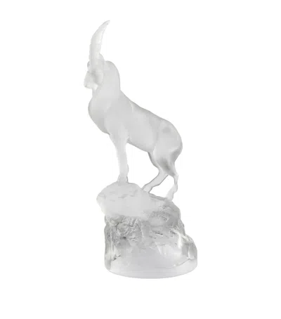 Lalique Crystal Ibex Sculpture In Transparent