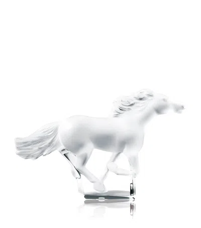 Lalique Crystal Kazak Horse Sculpture In Beige