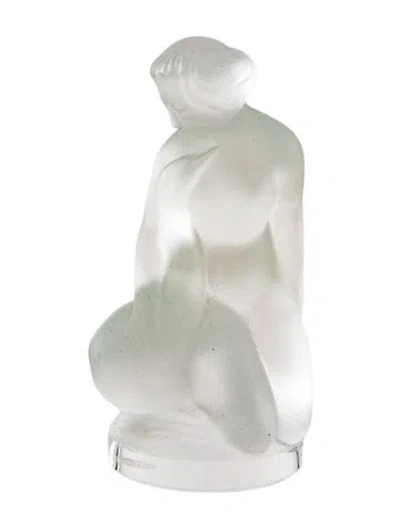 Pre-owned Lalique Crystal Leda And The Swan Figurine In Clear