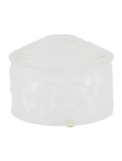 Pre-owned Lalique Crystal Les Enfants Powder Box In Transparent