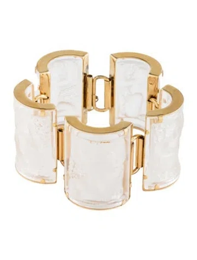 Pre-owned Lalique Crystal Link Bracelet, 6.5" In Transparent