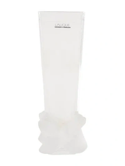 Pre-owned Lalique Crystal Lucca Vase In Transparent